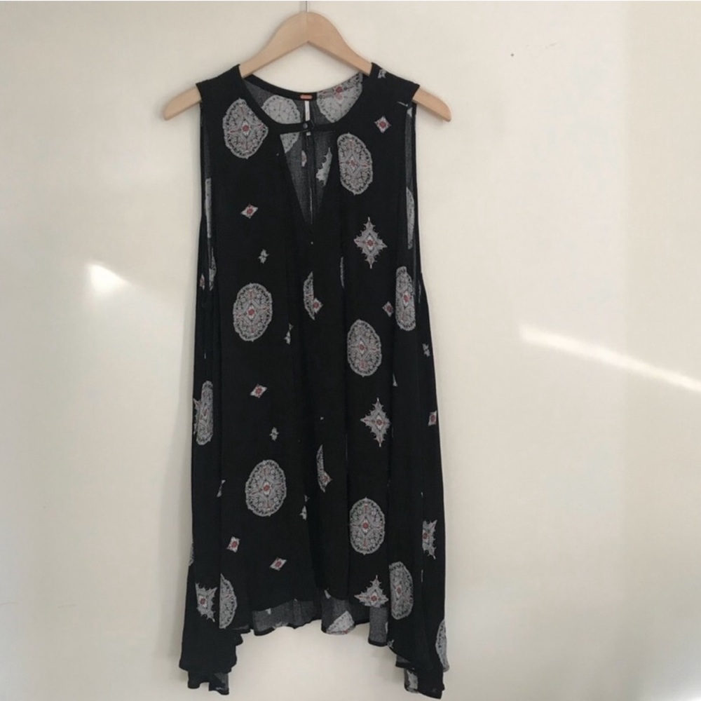 Free People Black Medallion Tunic/ Swing Dress - Picture 4 of 7